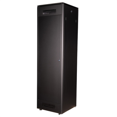 19" Rack na podlahu 47U, 2276x600x600mm (HxWxD), PRO, sklenené dvere, čierny