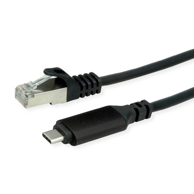 Kábel USB 3.1 Typ C na RJ45 (Gigabit Ethernet), 1m, čierny