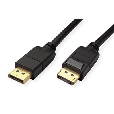 Kábel DisplayPort M/M 5m, 8K@60Hz, DP v1.4, 32.4Gbit/s, čierny, pozl. konektor, Roline Green Eco oba