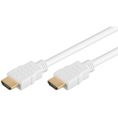Kábel HDMI M/M 1m, High Speed+Eth, 4K@30Hz, HDMI 1.4, G pozl. kon., biely