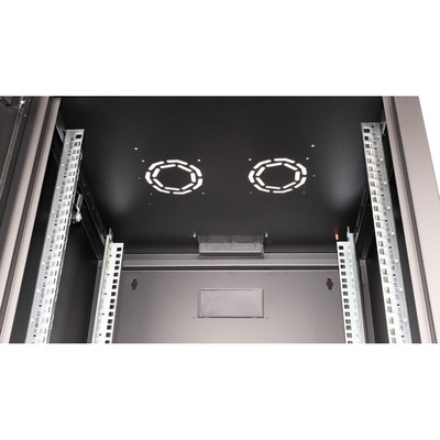 19" Rack na stenu 20U, čierny, 996x600x600mm (HxWxD), RAL9005, PRO, odnímateľné bočnice