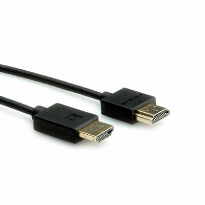 Kábel HDMI M/M 1m, Ultra High Speed+Eth, 4K@60Hz, HDMI 2.0, G, čierny, jednosmerný, Aktívny, Slim