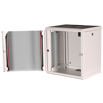 19" Rack na stenu 12U, sivý, 640x600x450mm (HxWxD), RAL7035, PRO, odnímateľné bočnice