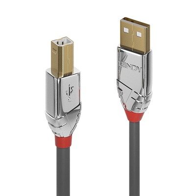 Kábel USB 2.0 A-B M/M 5m, High Speed, sivý, Cromo Line