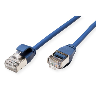 U/FTP (PiMF) Patchkábel LSOH, 0.15m, cat.6a, modrý, slim, Cu, Flex Cable, Component Level