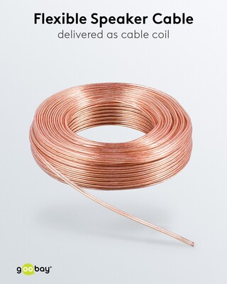 Reproduktorový kábel audio 2x2.5mm², 50m, pomedený, transparentný