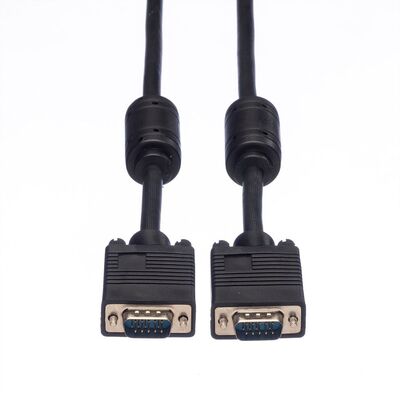 Kábel VGA M/M 2m, prepojovací, tienený, ferrit, čierny