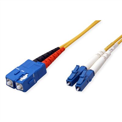Fiber kábel LC-SC, 10m Duplex OS2(9/125µm), LSOH, 3.6mm, žltý
