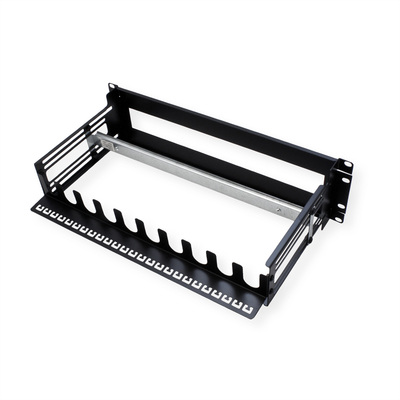 19" lišta pre DIN moduly, DIN lišta, 3U, 22 Modulov, čierna, RAL9005