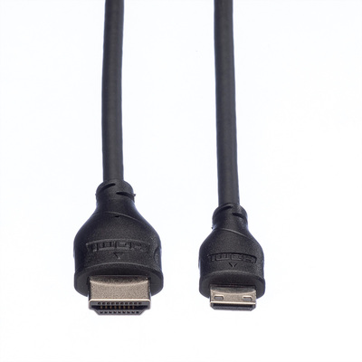 Kábel HDMI/HDMI mini M/M 2m, High Speed+Eth, 4K@30Hz, HDMI 1.4, čierny