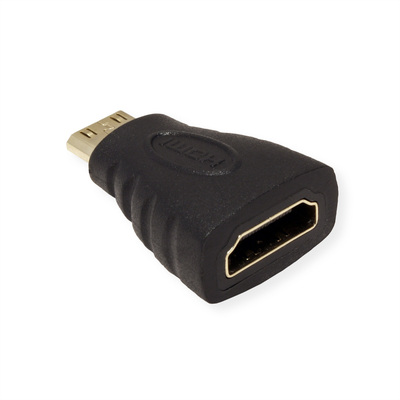 Adaptér HDMI mini/HDMI M/F priamy, čierny