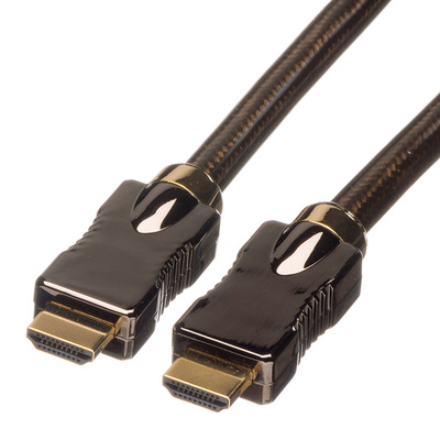 Kábel HDMI M/M 2m, High Speed+Eth, HDMI 2.0, 4K@60Hz 18G, pozl. konektor, čierny