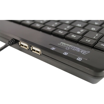 Klávesnica Perixx USB mini, Trackball, HUB 2x USB2.0, PERIBOARD-505H, DE layout, čierna