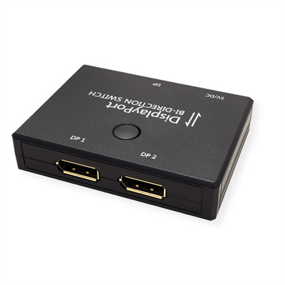 Video selektor/switch DisplayPort 1.2, 2 port, UHD 4K@60Hz, 21.6G, obojsmerný
