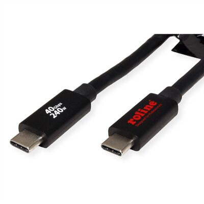 Kábel USB 4 Gen 3x2, Typ C CM/CM 2m, 40Gbps, PD 240w 48V5A, čierny