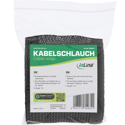 Káblový organizér Kábel Fix, suchý zips, 1m, ⌀ do 40mm, čierny