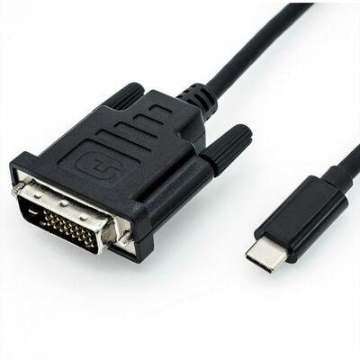 Kábel USB 3.1 Typ C na DVI-D M/M 1m, čierny