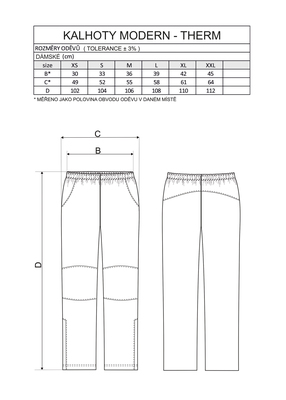 Nohavice MODERN–THERM, dámske, zateplené, sivé, M