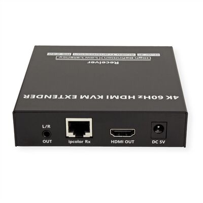 Predĺženie KVM cez TP/IP (LAN) do 120m, HDMI, USB, Audio, RS232, s lokálnym monitorom, 4K@60Hz