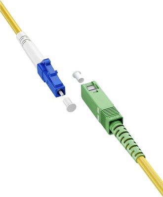 Fiber kábel LC-SC/APC, 30m Simplex OS2(9/125µm), LSOH, G657.A2, ohybný, 3mm, žltý