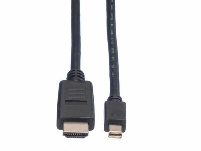 Kábel DisplayPort mini na HDMI M/M 1m, jednosmerný, max. 1920x1200 @60Hz, čierny