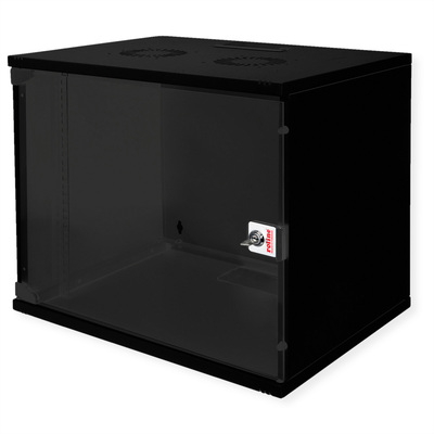 19" Rack na stenu 9U, čierny, 460x540x400 mm (HxWxD), RAL 9005, BASIC