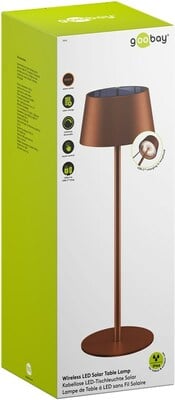 Solárna stolná LED lampa, 150lm, vonkajšia IP44, nabíjacia 1800mAh, teplá biela 3000K, farba bronz