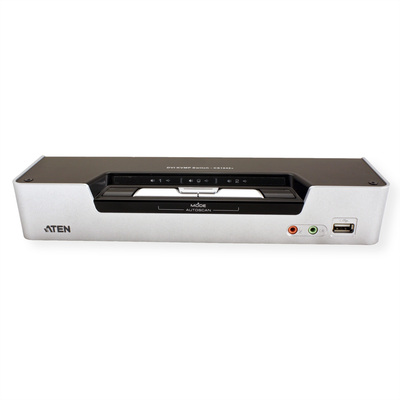 KVM switch/prepínač, Dual-View, 2PC, DVI-I, USB, HotKeys, OSD