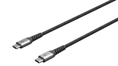 Kábel USB 2.0 Typ C CM/CM 1m, High Speed, Power Delivery 60w 20V3A, čierny/sivý