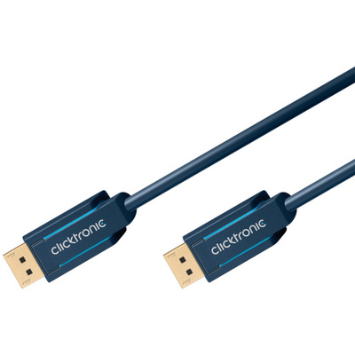 Kábel DisplayPort M/M 3m, 4K@60Hz, DP v1.2, 21.6Gbit/s, modrý, pozl. konektor, ClickTronic
