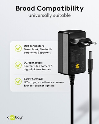 Adaptér NTS 2250mA Univerzálny 3-12V, 27W, 1.8m kábel, konektory: DC, USB(mini, micro, A, C), čierny