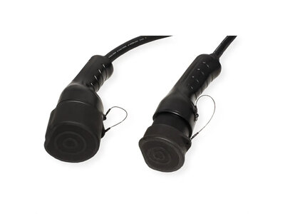 Kábel nabíjací pre elektromobily Type 2, 5m, 22kW, 32A, 3 fázy, špirála, čierny