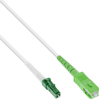Fiber kábel LC/APC-SC/APC, 30m Simplex OS2(9/125µm), LSOH, 3mm, biely
