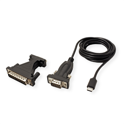 Redukcia z USB 3.1 Typ C na RS232, 9pin, 1.8m + adapdér na 25Pin M