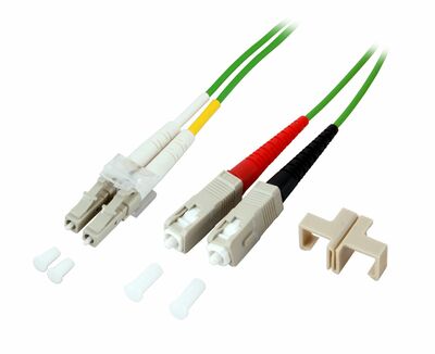 Fiber kábel LC-SC, 45m Duplex OM5(50/125µm), LSOH, 2mm, zelený