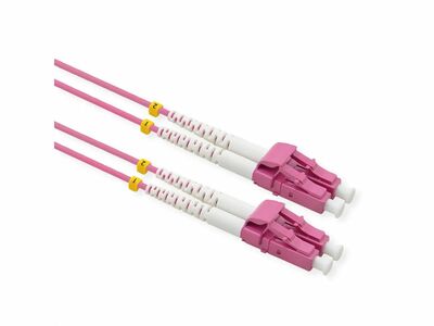 Fiber kábel LC-LC, 2m Duplex OM4(50/125µm), LSOH, low-loss konektor, 4mm, fialový