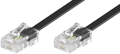 Kábel telefónny RJ45(8P4C), 3m, M/M, čierny