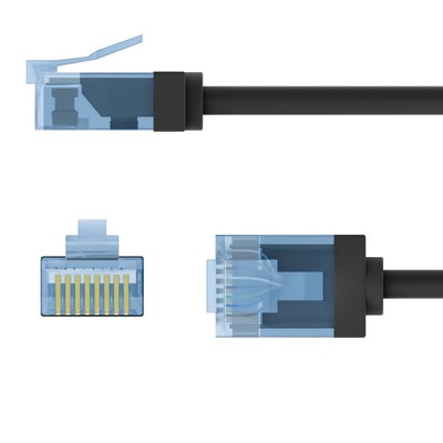 UTP Patchkábel LSOH TPE 7.5m cat.6a, čierny, slim, Cu, Flex Cable, Eco obal
