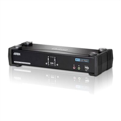 KVM switch/prepínač 2PC, DVI-D, USB, USB hub, audio 5.1, Hotkeys, Pushbuttons