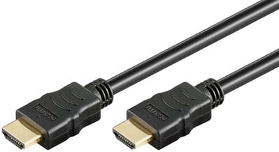 Kábel HDMI M/M 0.5m, Ultra High Speed+Eth, HDMI 2.0, 4K@60Hz 18G, G pozl. kon., čierny