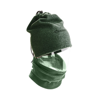 Nákrčník / čiapka fleece, zelená