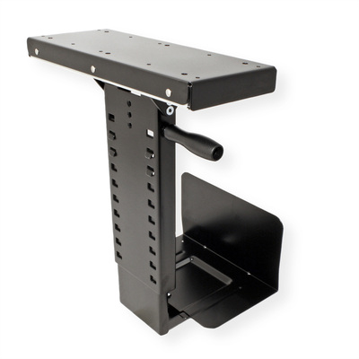 Držiak PC pod dosku stola, max 30kg, pre PC široké 134-254mm, výška 390-540mm, otočný, čierny