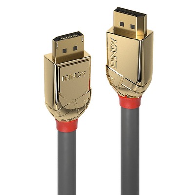 Kábel DisplayPort M/M 2m, 8K@60Hz, DP v1.4, 32.4Gbit/s, sivý, pozl. konektor, Gold Line