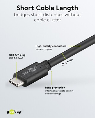 Kábel USB 3.2 Gen 1, Typ C CM/CM 1m, 5Gbps, PD 60w 20V3A, čierny