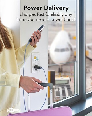 Nabíjačka USB 230V 1x USB Typ C, 20W, GaN, Power Delivery, slim, čierna