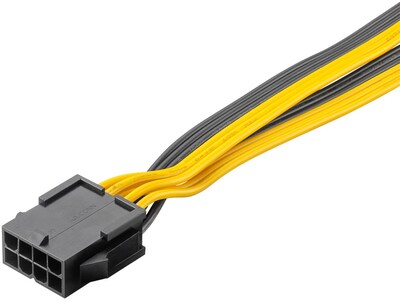 Kábel napájací interný PCI EXPRESS 8pin F na 2x 8pin (6+2) M, žltý
