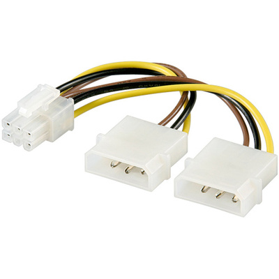 Kábel napájací interný 2x5.25 Molex na 6 pin PCI Express I