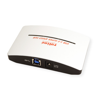 Hub USB 3.2, 4 Port, 4x USB A, s ext. adaptérom, biela a čierna