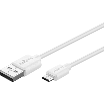 Nabíjačka USB 230V 2port, 2xUSB A, 2.4A, 18W, kábel USB 2.0 Micro-B 1m, biela