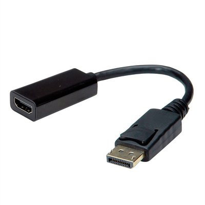 Adaptér DisplayPort na HDMI M/F, 2K@60Hz (DP 1.2, HDMI 1.4), 15cm, čierny